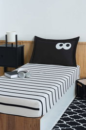 L'essentiel linge de maison Juego de Sábanas Funny Cizgili - Negro